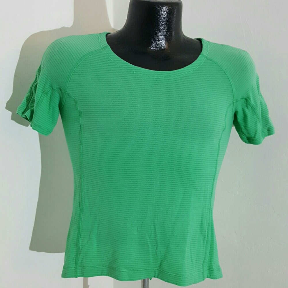 Lululemon athletic women green top mix fabric